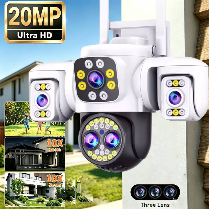 Home Cinema Wall Panels - 20MP Surveillance Wifi Camera Four Lens