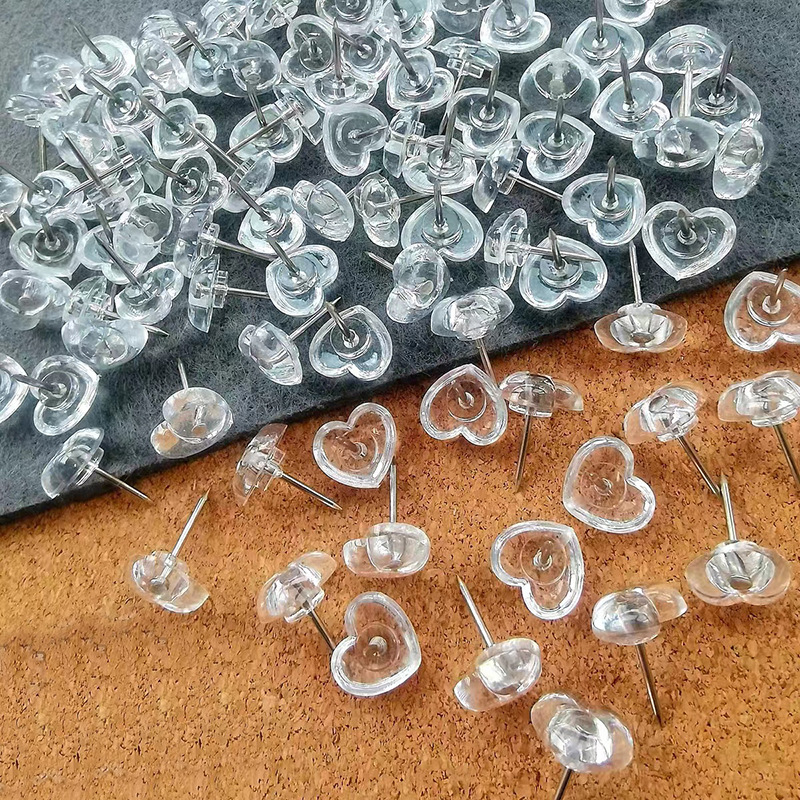 Home Cinema Wall Panels - 100 pcs Transparent love heart push