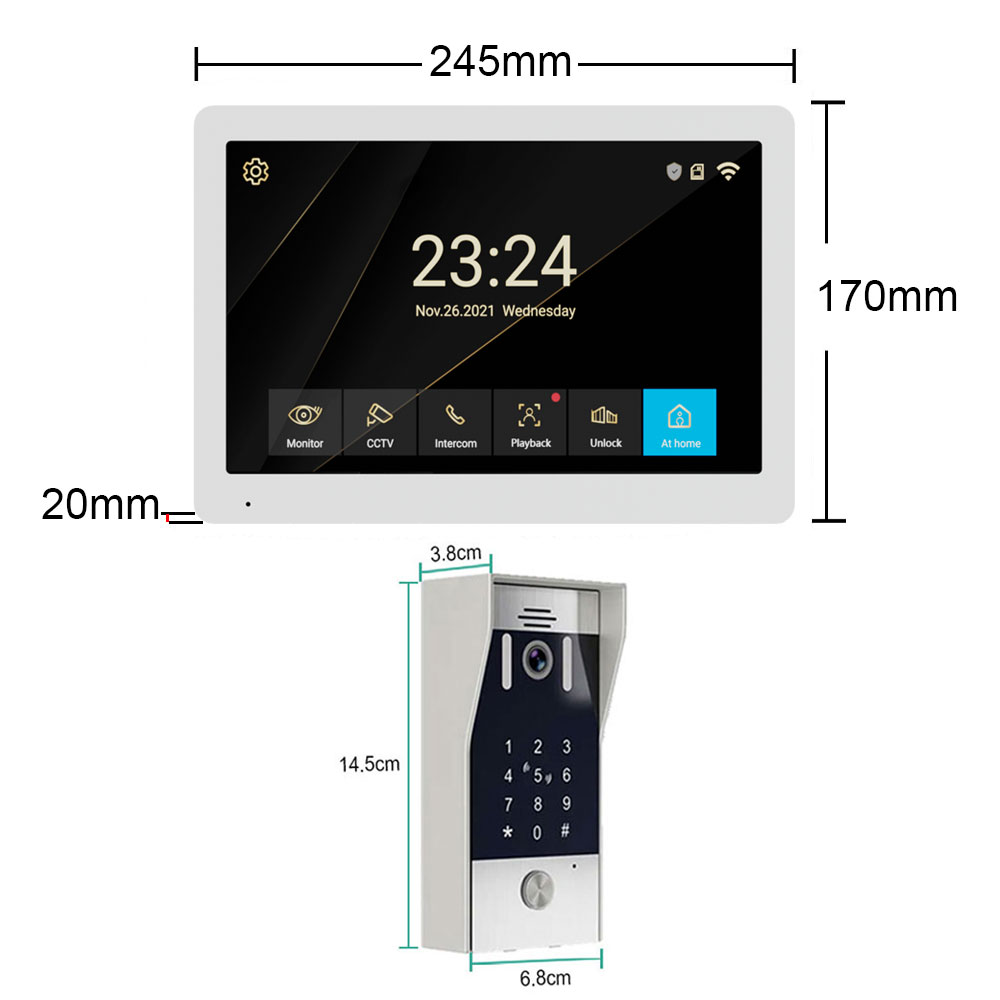 5in1 Unlock Doorbell 10inch 10 - đánh giá và giá Home Cinema Wall Panels