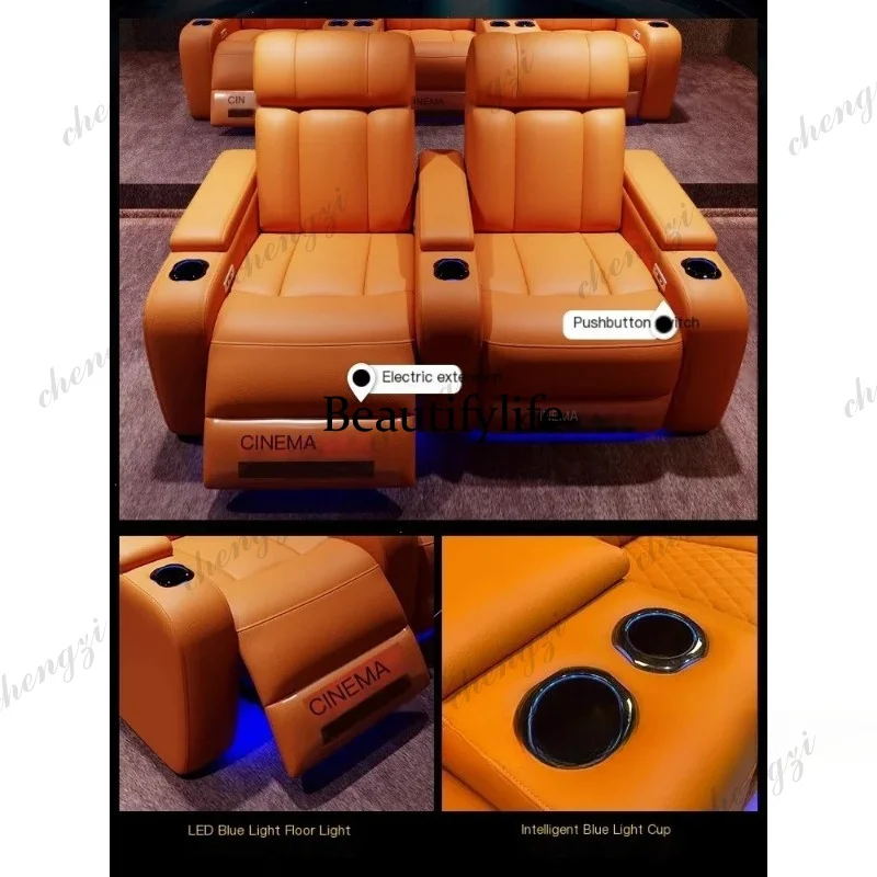 01A Luxury Genuine Leather Ele - đánh giá và giá Home Cinema Recliner Chairs