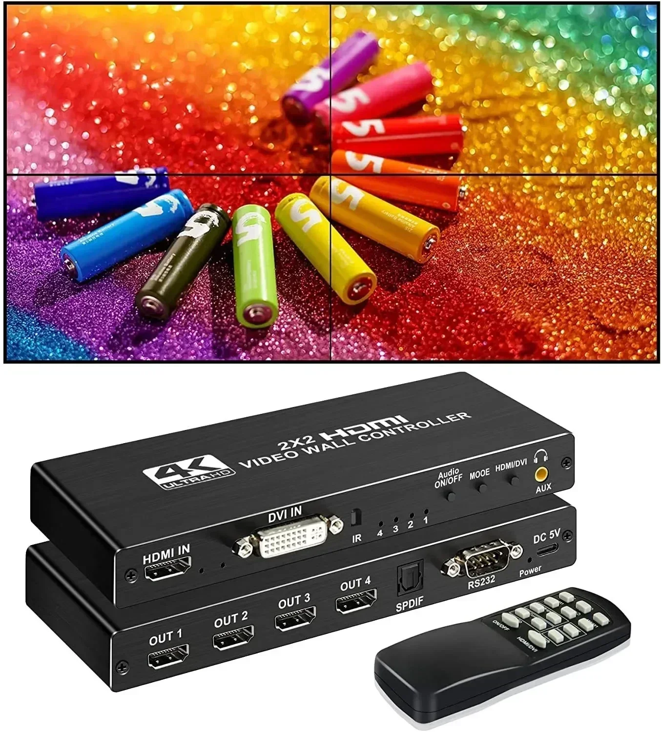 4K 3x3 Video Wall Controller 1 - đánh giá và giá Home Cinema Wall Panels
