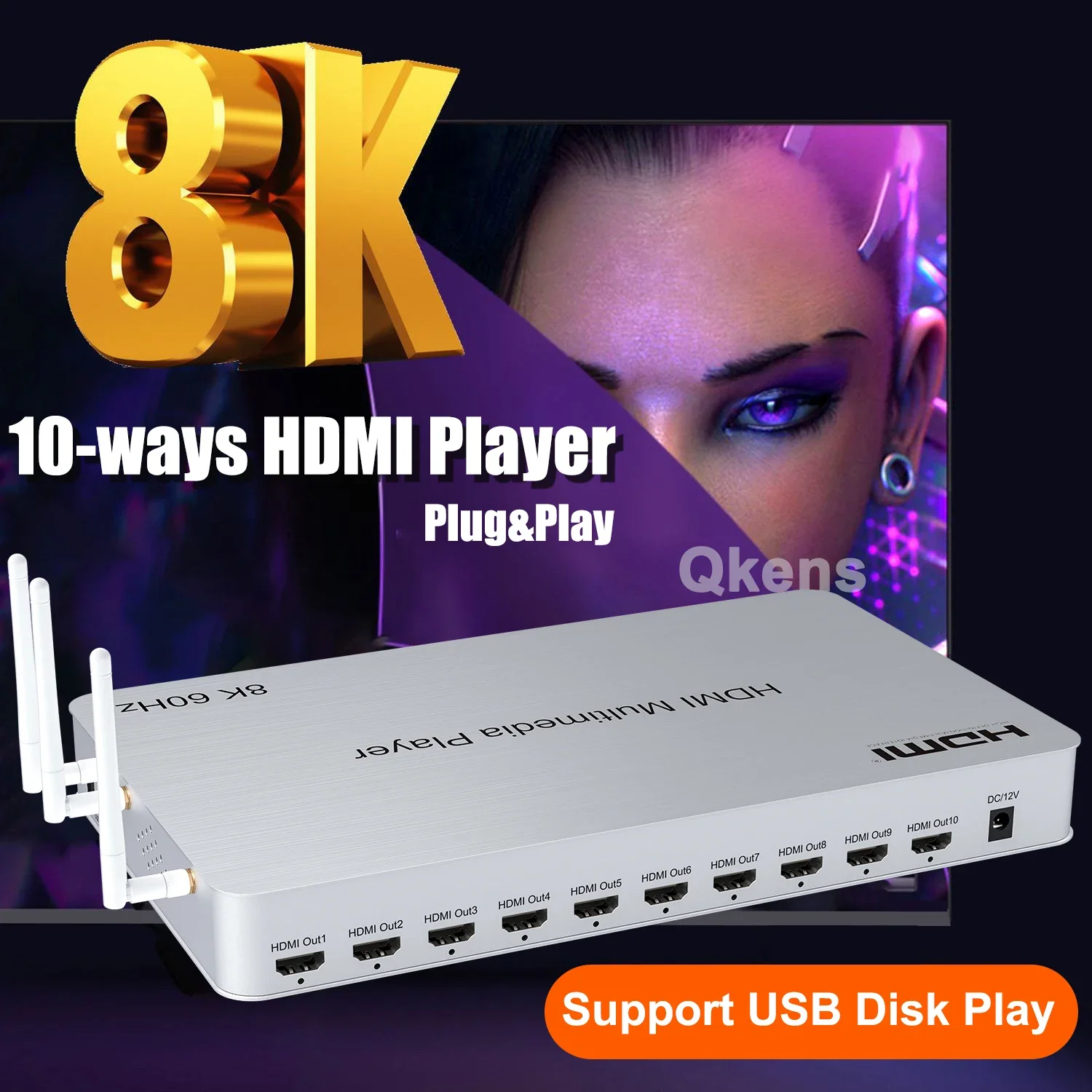 H.265 8K 60Hz 10 Port HDMI Med - đánh giá và giá 4K Media Player