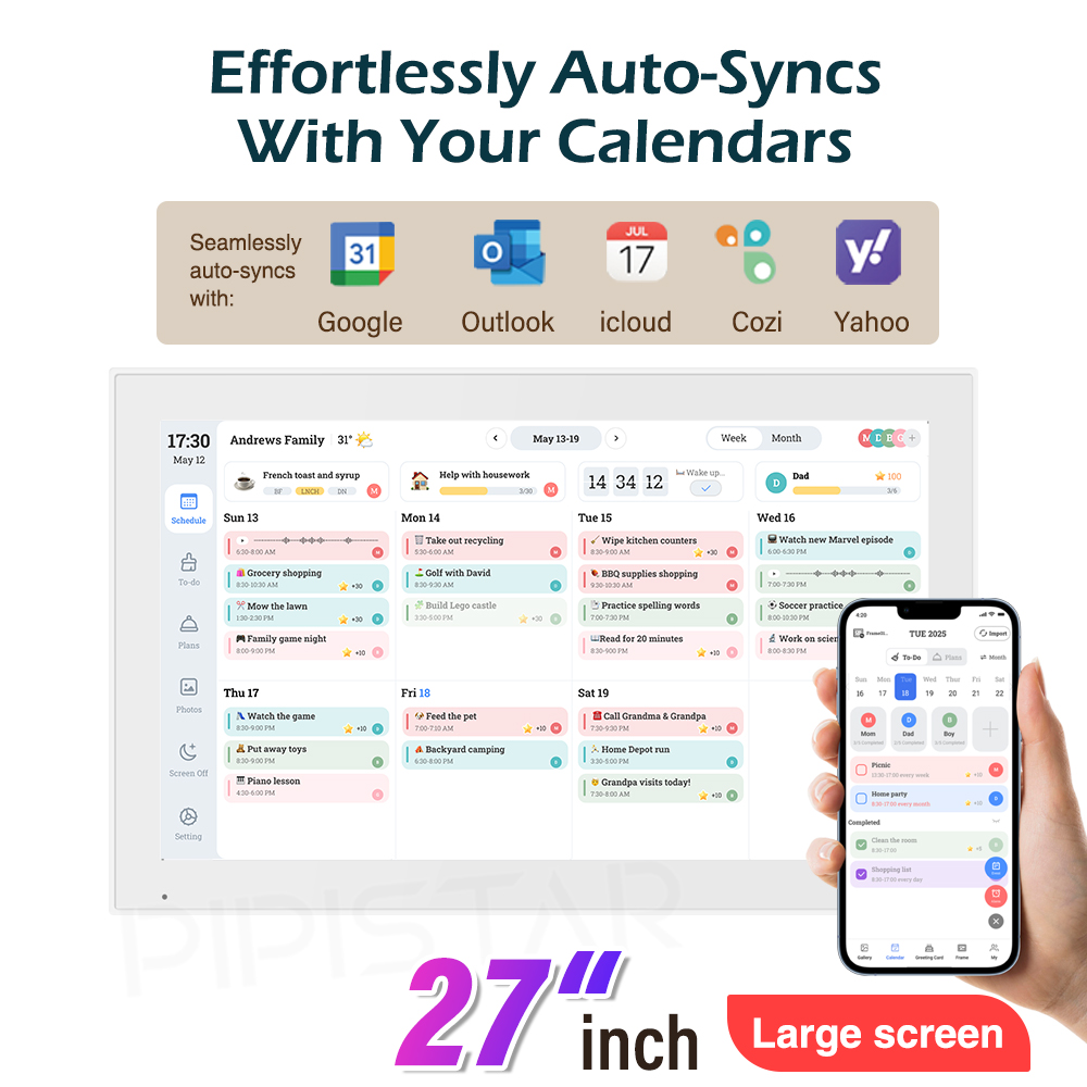 Smart Digital Calendar 27inch  - đánh giá và giá Home Cinema Wall Panels