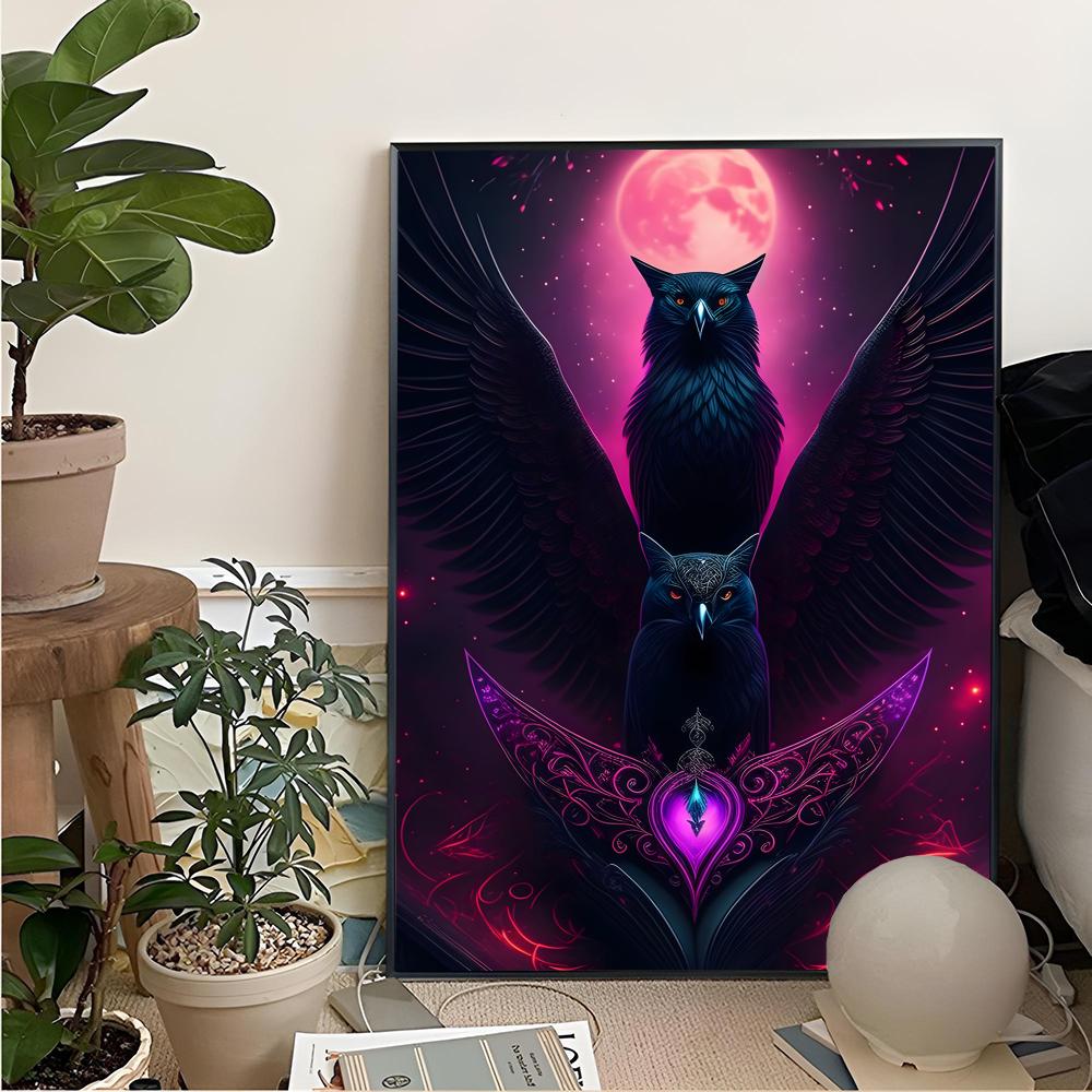 Black Raven And Magical Owl Pa - đánh giá và giá Home Cinema Wallpaper