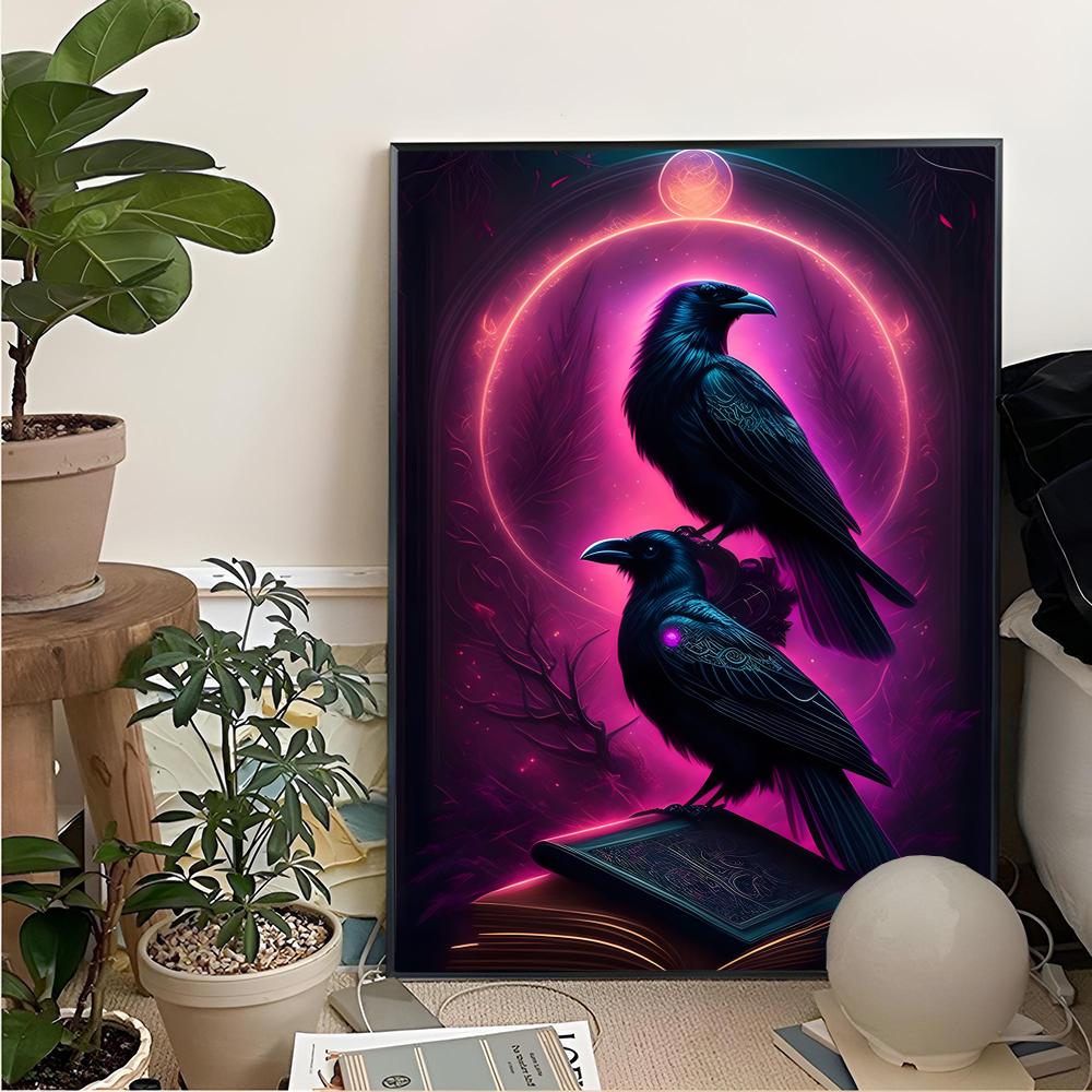 Black Raven And Magical Owl Pa - đánh giá và giá Home Cinema Wallpaper