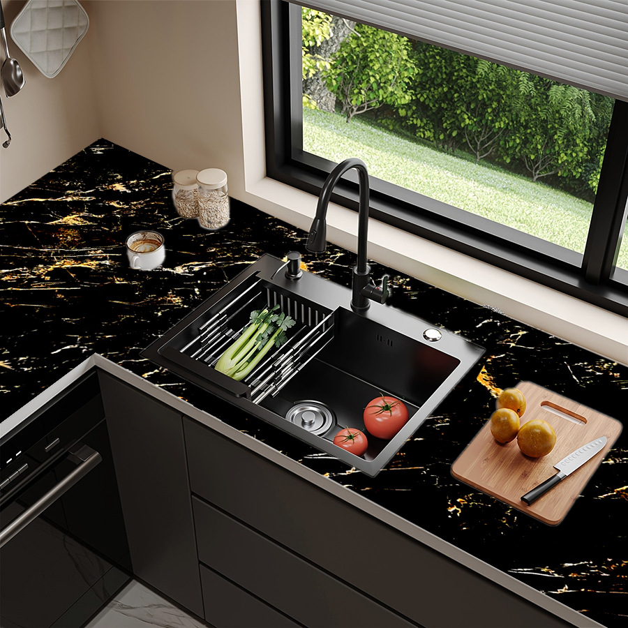 Black Marble Pattern Gold Self - đánh giá và giá Home Cinema Wallpaper