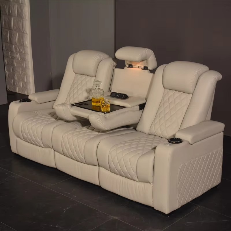White Color 3seater Electric C - đánh giá và giá Home Cinema Recliner Chairs