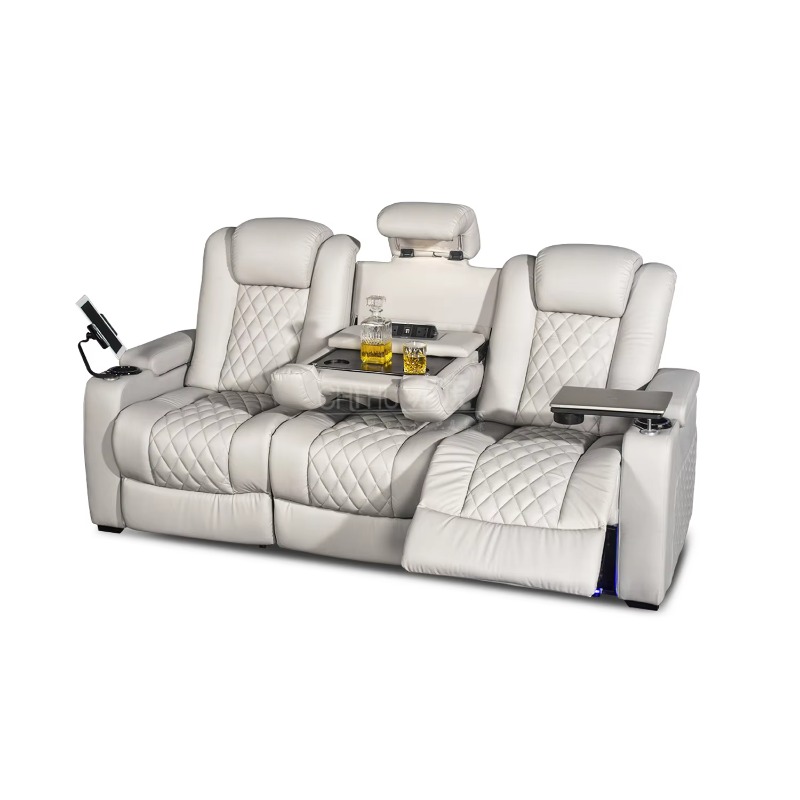 White Color 3seater Electric C - đánh giá và giá Home Cinema Recliner Chairs