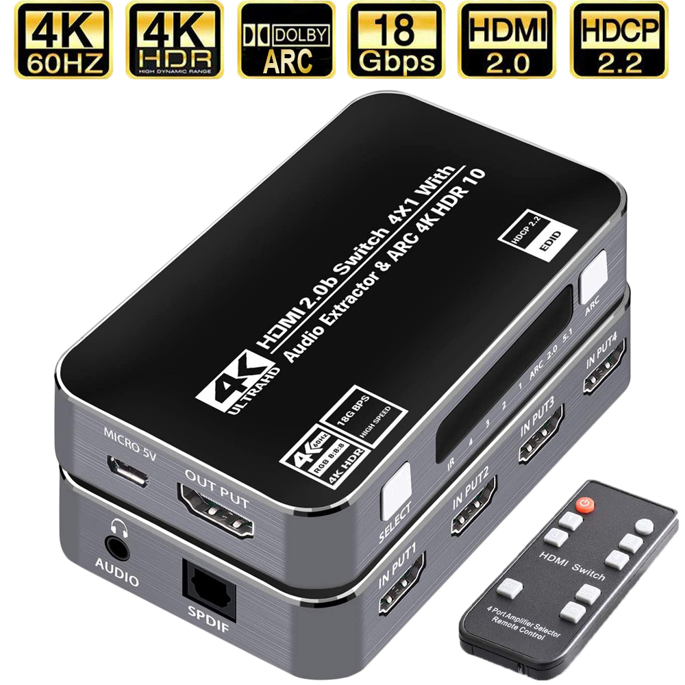 60Hz 4K HDMI Switch HDR HDMI A - đánh giá và giá Hdmi Arc Cable